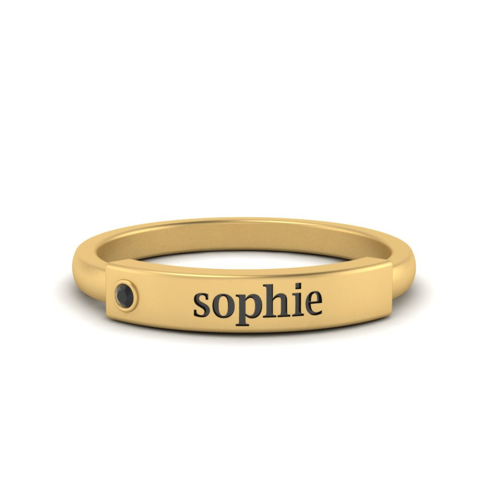 East West Name Signet Band