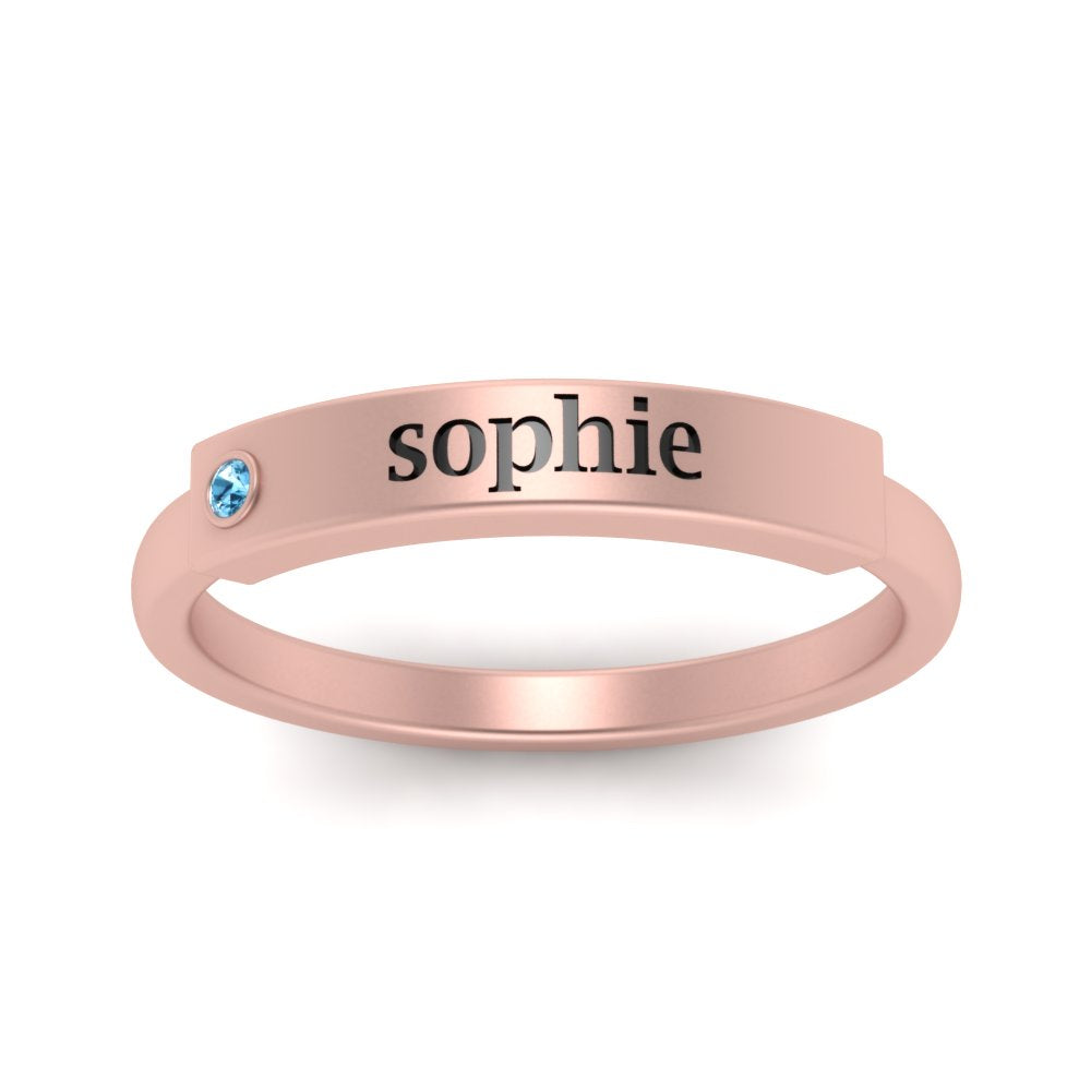 East West Name Signet Band