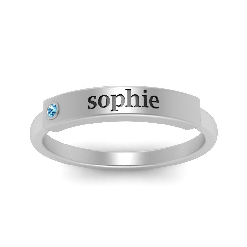 East West Name Signet Band