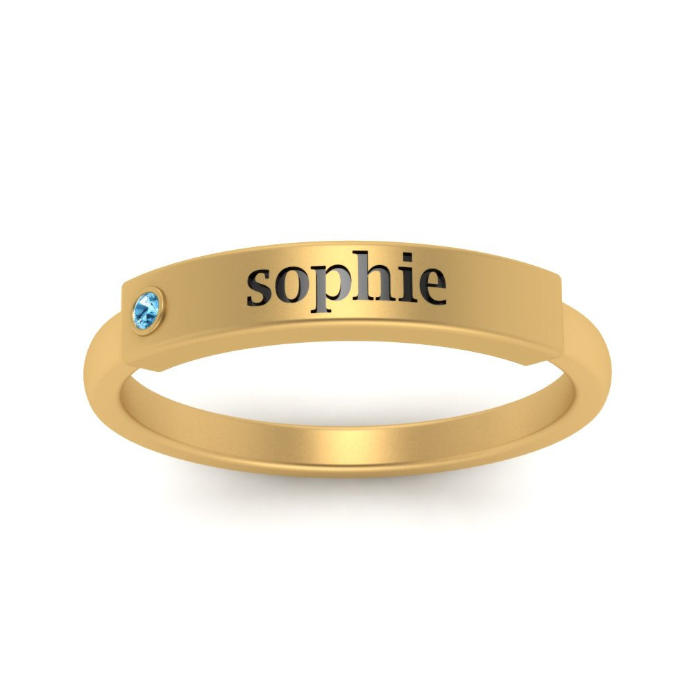 East West Name Signet Band