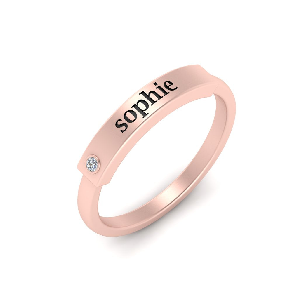 East West Name Signet Band