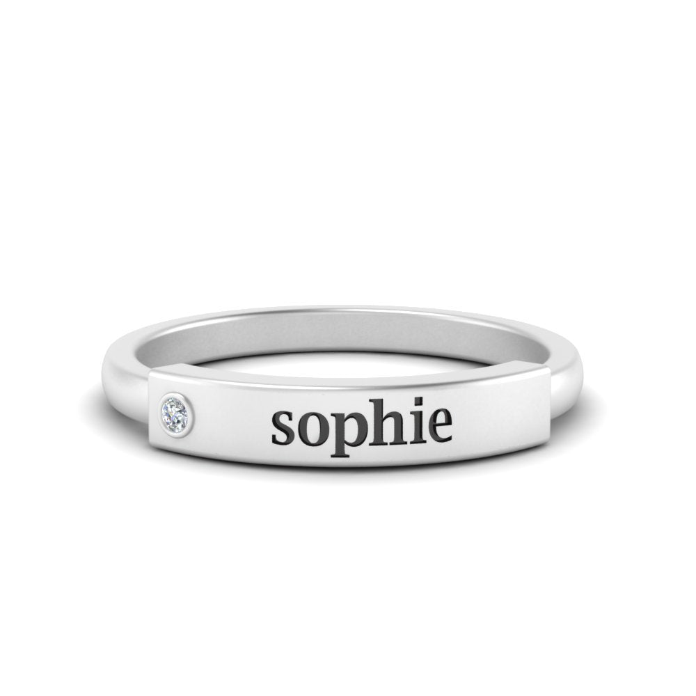 East West Name Signet Band