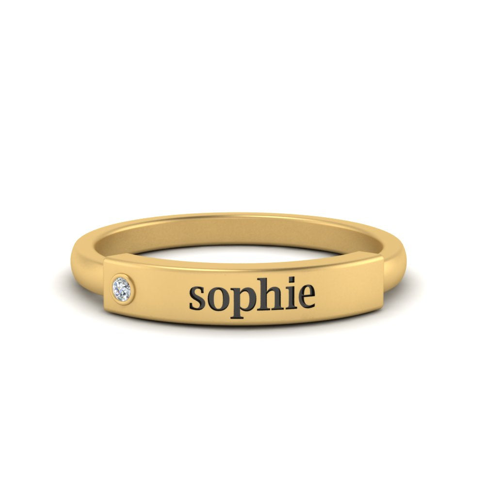 East West Name Signet Band