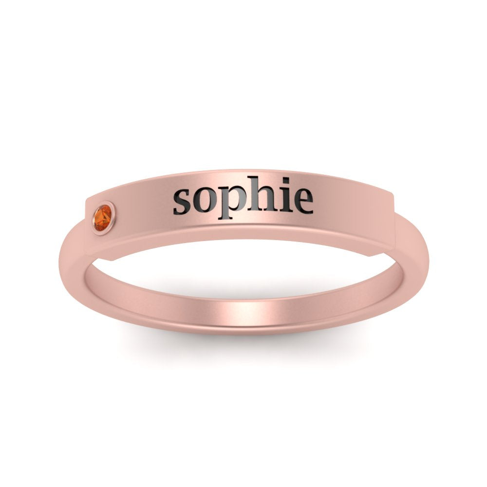 East West Name Signet Band