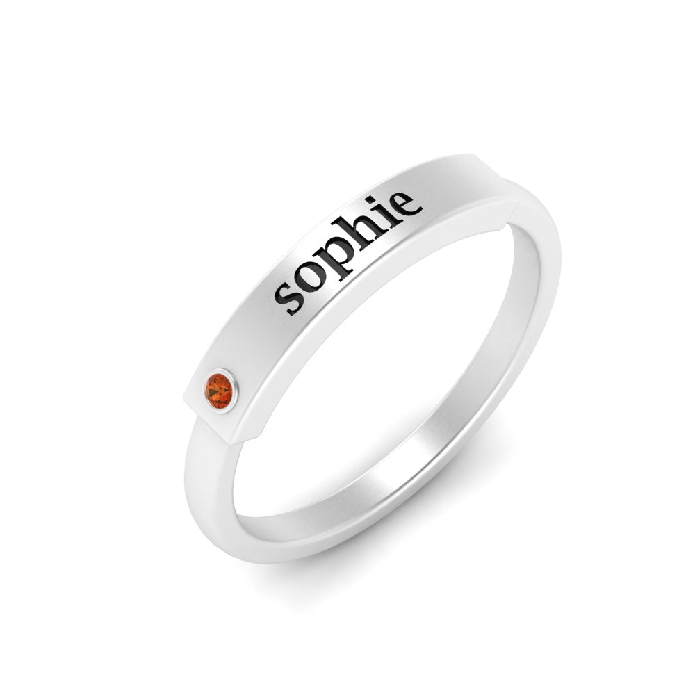 East West Name Signet Band