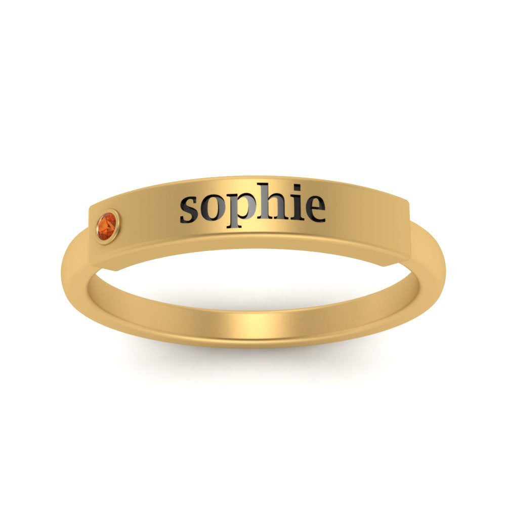 East West Name Signet Band