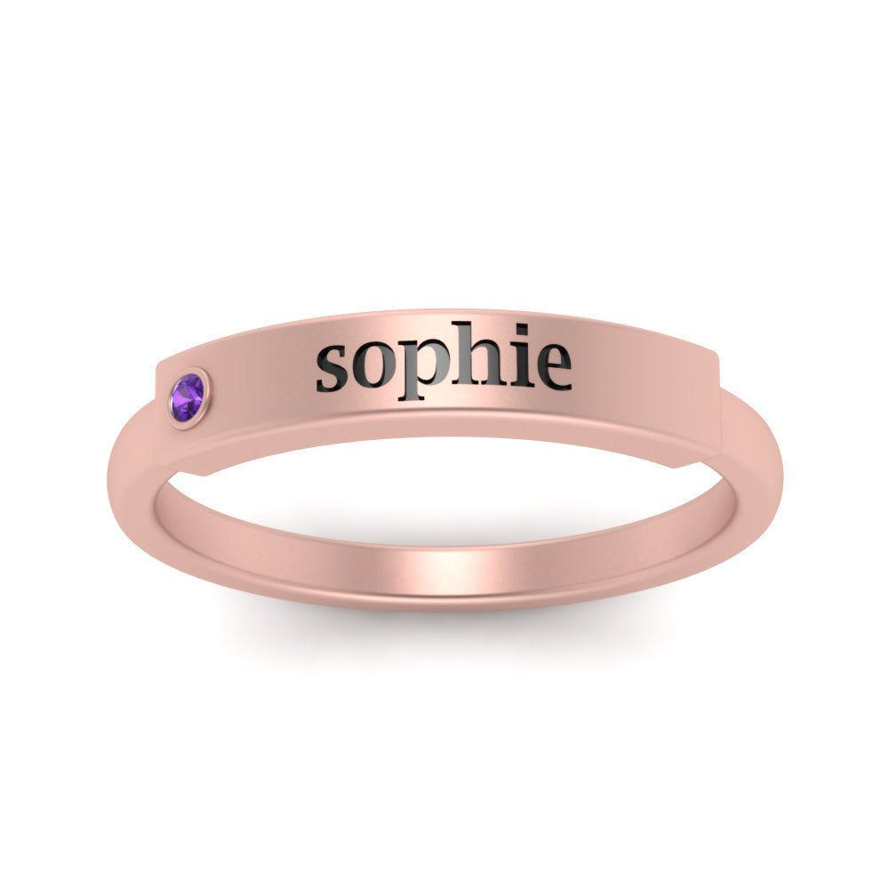 East West Name Signet Band