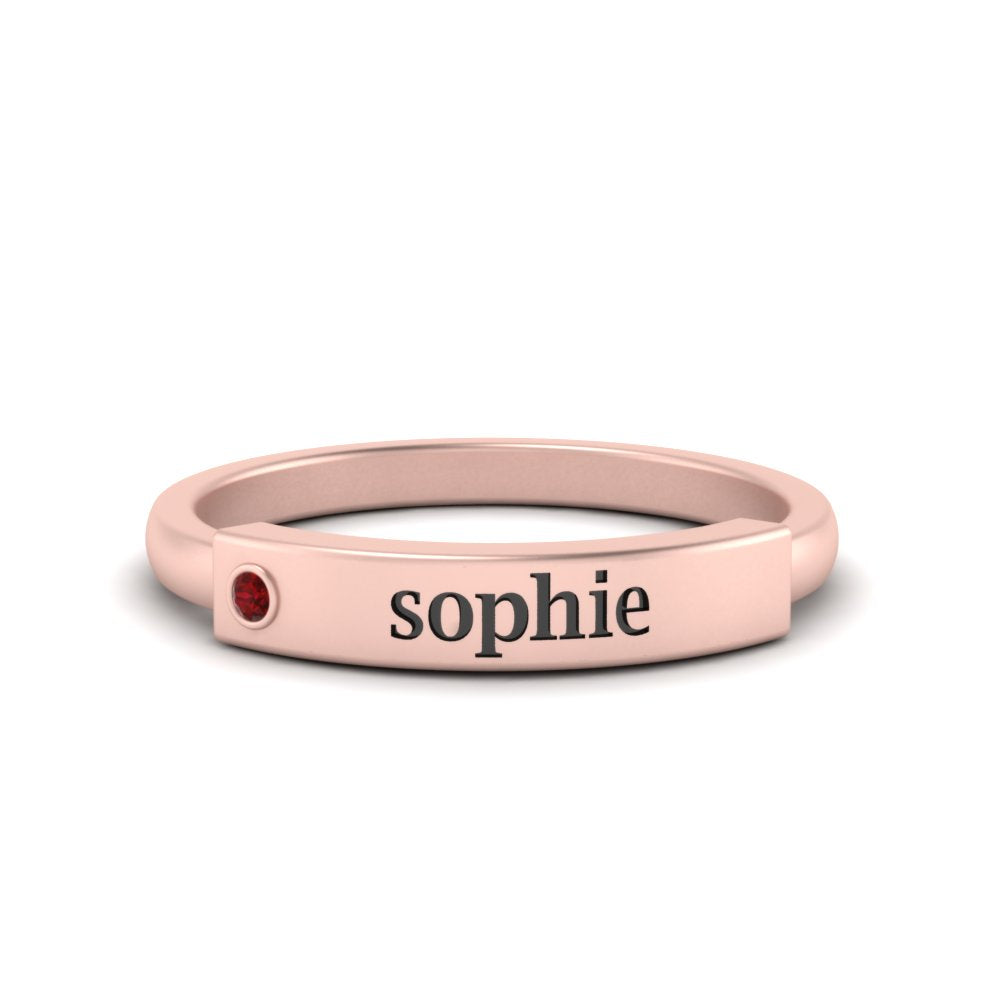 East West Name Signet Band