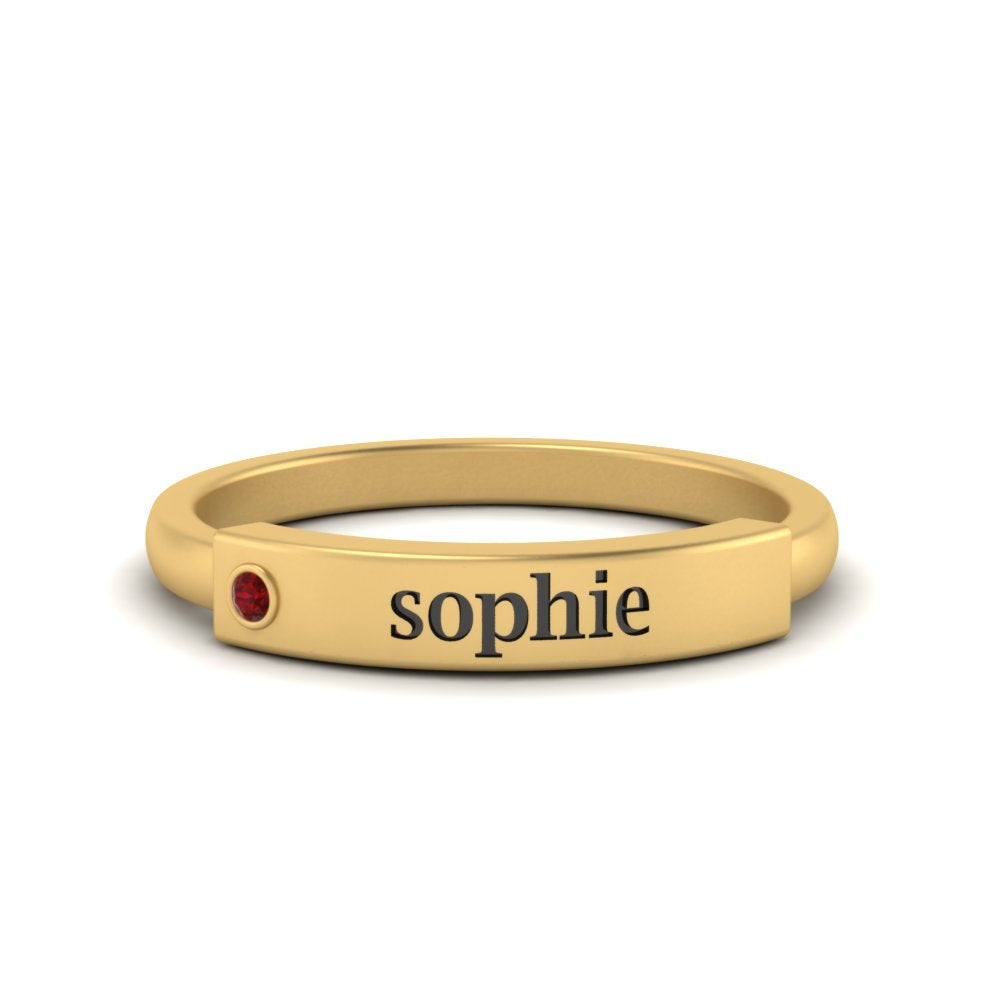 East West Name Signet Band