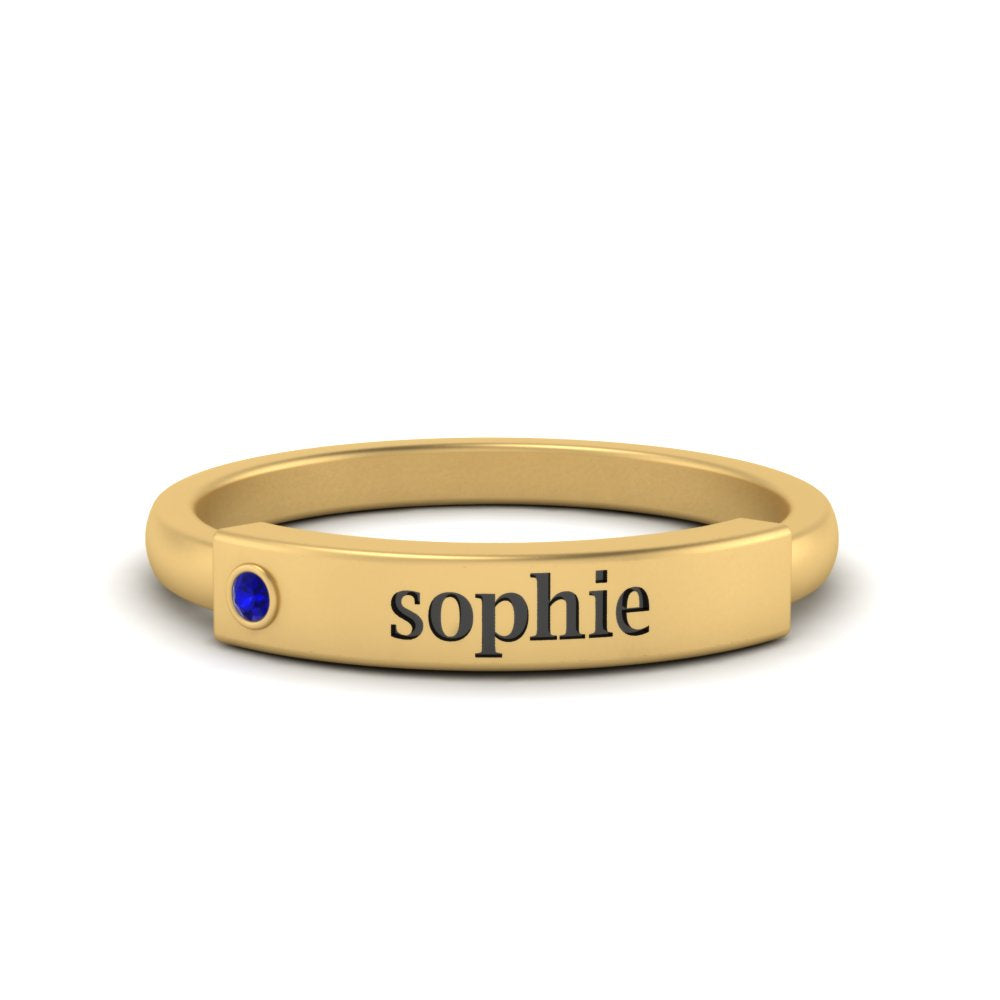 East West Name Signet Band