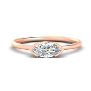 East West Marquise Solitaire Diamond Ring