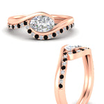 Load image into Gallery viewer, east-west-oval-black-diamond-wedding-band-ring-set-in-rose-gold-fdens7806ovgblackangle3-nl-rg.jpg?v=1759991829
