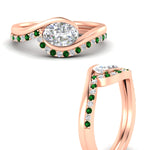 Load image into Gallery viewer, east-west-oval-emerald-wedding-band-ring-set-in-rose-gold-fdens7806ovgemgrangle3-nl-rg_436e38a4-11f4-45ec-a821-159cb9cadd7c.jpg?v=1759992100
