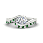 Load image into Gallery viewer, east-west-oval-emerald-wedding-band-ring-set-in-white-gold-fdens7806ovgemgr-nl-wg.jpg?v=1759991829
