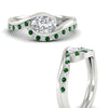 Load image into Gallery viewer, east-west-oval-emerald-wedding-band-ring-set-in-white-gold-fdens7806ovgemgrangle3-nl-wg_7d490460-b45e-44e2-90f3-a0c98eed4387.jpg?v=1759992100