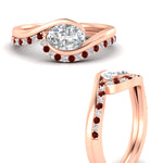 Load image into Gallery viewer, east-west-oval-ruby-wedding-band-ring-set-in-rose-gold-fdens7806ovgrudrangle3-nl-rg.jpg?v=1759991829
