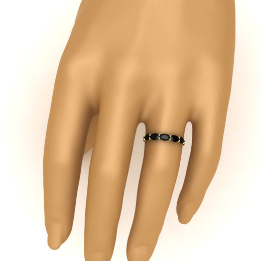 east-west-oval-shape-6-carat-eternity-black-diamond-wedding-band-in-yellow-gold-FDEWB8425OVGBLACKHAND-6.00CT-NL-YG