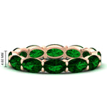 Load image into Gallery viewer, east-west-oval-shape-6-carat-eternity-emerald-wedding-band-in-rose-gold-FDEWB8425OVGEMGR-6.00CT-NL-RG-HW