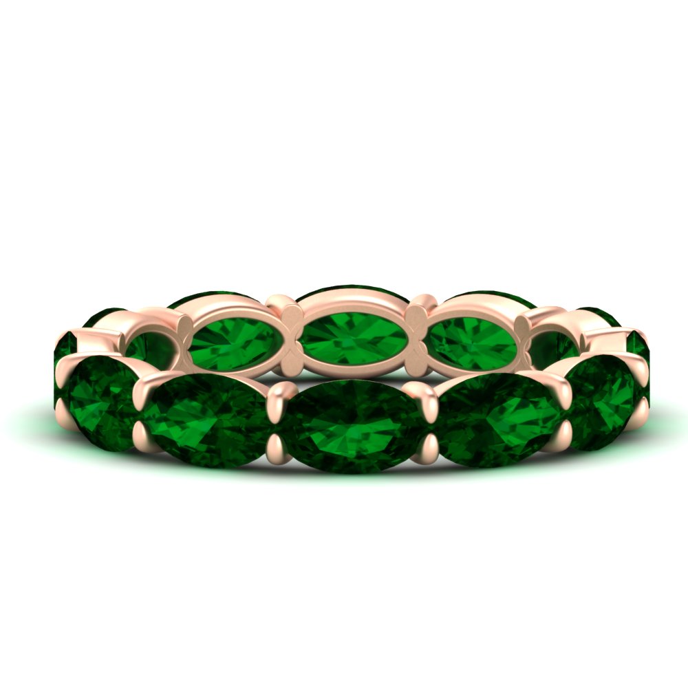 east-west-oval-shape-6-carat-eternity-emerald-wedding-band-in-rose-gold-FDEWB8425OVGEMGR-6.00CT-NL-RG