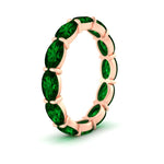 Load image into Gallery viewer, east-west-oval-shape-6-carat-eternity-emerald-wedding-band-in-rose-gold-FDEWB8425OVGEMGRANGLE2-6.00CT-NL-RG