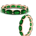 Load image into Gallery viewer, east-west-oval-shape-6-carat-eternity-emerald-wedding-band-in-rose-gold-FDEWB8425OVGEMGRANGLE3-6.00CT-NL-RG