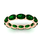 Load image into Gallery viewer, east-west-oval-shape-6-carat-eternity-emerald-wedding-band-in-rose-gold-FDEWB8425OVGEMGRANGLE5-6.00CT-NL-RG