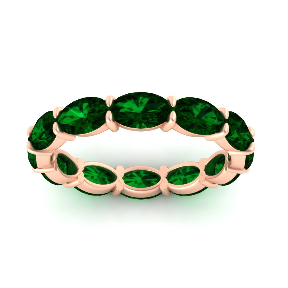 east-west-oval-shape-6-carat-eternity-emerald-wedding-band-in-rose-gold-FDEWB8425OVGEMGRANGLE5-6.00CT-NL-RG