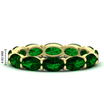 Load image into Gallery viewer, east-west-oval-shape-6-carat-eternity-emerald-wedding-band-in-yellow-gold-FDEWB8425OVGEMGR-6.00CT-NL-YG-HW