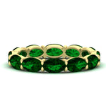 Load image into Gallery viewer, east-west-oval-shape-6-carat-eternity-emerald-wedding-band-in-yellow-gold-FDEWB8425OVGEMGR-6.00CT-NL-YG