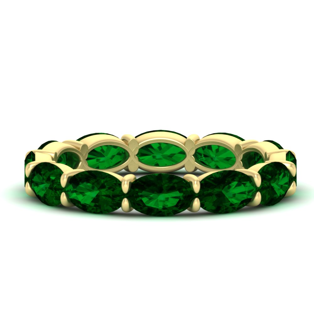 east-west-oval-shape-6-carat-eternity-emerald-wedding-band-in-yellow-gold-FDEWB8425OVGEMGR-6.00CT-NL-YG