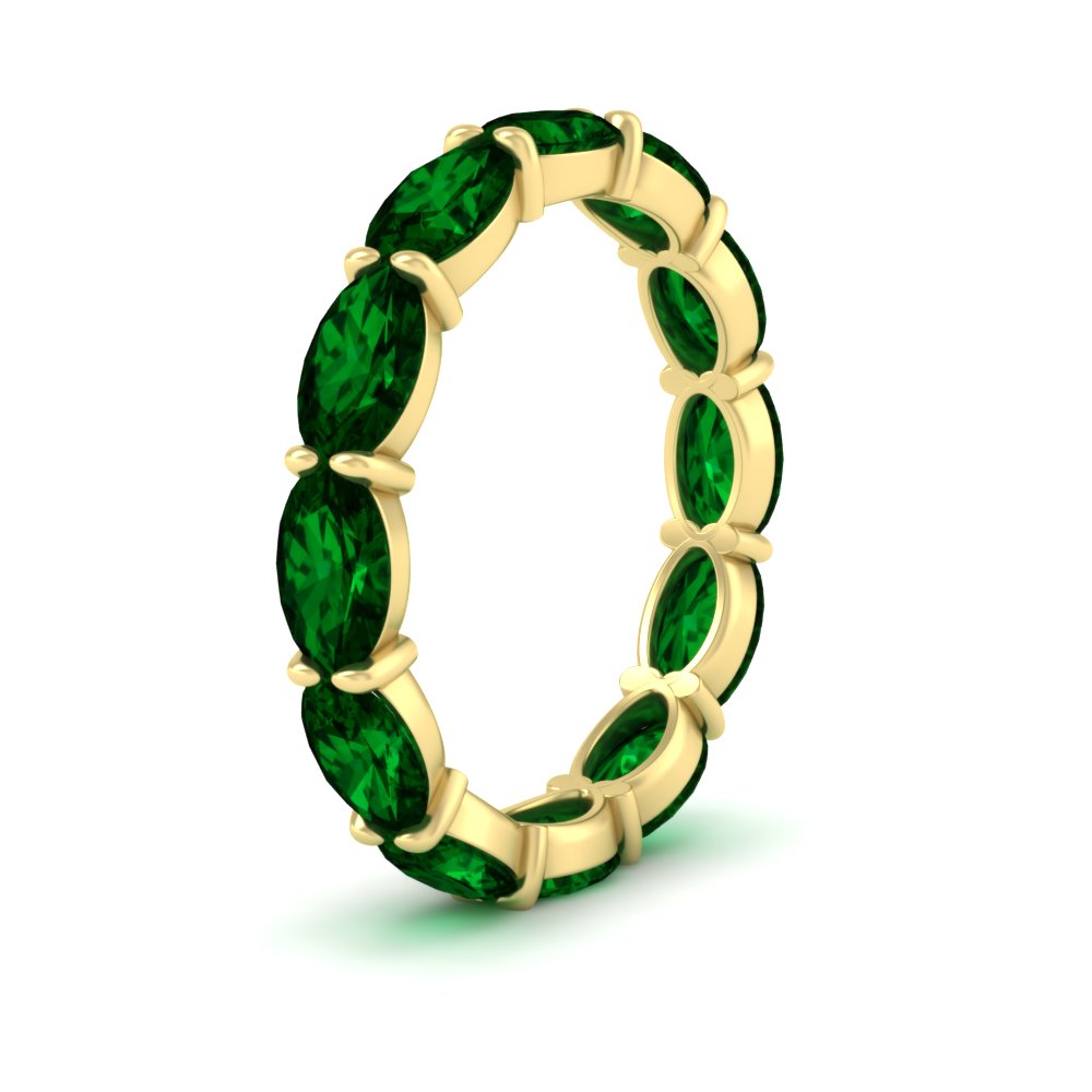 east-west-oval-shape-6-carat-eternity-emerald-wedding-band-in-yellow-gold-FDEWB8425OVGEMGRANGLE2-6.00CT-NL-YG