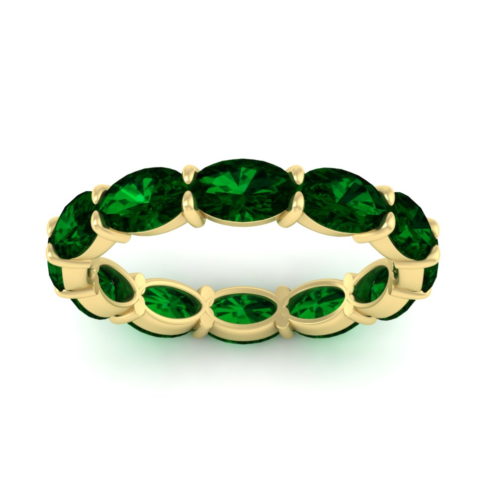 east-west-oval-shape-6-carat-eternity-emerald-wedding-band-in-yellow-gold-FDEWB8425OVGEMGRANGLE5-6.00CT-NL-YG