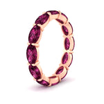 Load image into Gallery viewer, east-west-oval-shape-6-carat-eternity-pink-sapphire-wedding-band-in-rose-gold-FDEWB8425OVGSADRPIANGLE2-6.00CT-NL-RG