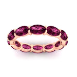 Load image into Gallery viewer, east-west-oval-shape-6-carat-eternity-pink-sapphire-wedding-band-in-rose-gold-FDEWB8425OVGSADRPIANGLE5-6.00CT-NL-RG