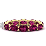Load image into Gallery viewer, east-west-oval-shape-6-carat-eternity-pink-sapphire-wedding-band-in-yellow-gold-FDEWB8425OVGSADRPI-6.00CT-NL-YG-HW
