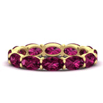 Load image into Gallery viewer, east-west-oval-shape-6-carat-eternity-pink-sapphire-wedding-band-in-yellow-gold-FDEWB8425OVGSADRPI-6.00CT-NL-YG