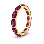 Load image into Gallery viewer, east-west-oval-shape-6-carat-eternity-pink-sapphire-wedding-band-in-yellow-gold-FDEWB8425OVGSADRPIANGLE2-6.00CT-NL-YG