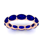 Load image into Gallery viewer, east-west-oval-shape-6-carat-eternity-sapphire-wedding-band-in-rose-gold-FDEWB8425OVGSABLANGLE5-6.00CT-NL-RG