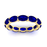 Load image into Gallery viewer, east-west-oval-shape-6-carat-eternity-sapphire-wedding-band-in-yellow-gold-FDEWB8425OVGSABLANGLE5-6.00CT-NL-YG