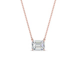 Load image into Gallery viewer, Emerald Cut East West Solitaire Pendant
