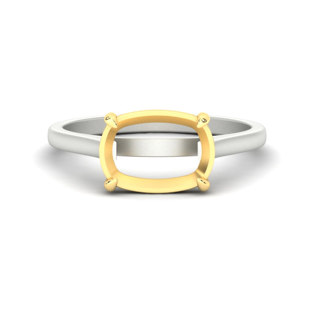 East West Semi Mount 2 Tone Engagement Ring