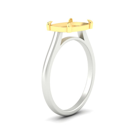 East West Semi Mount 2 Tone Engagement Ring