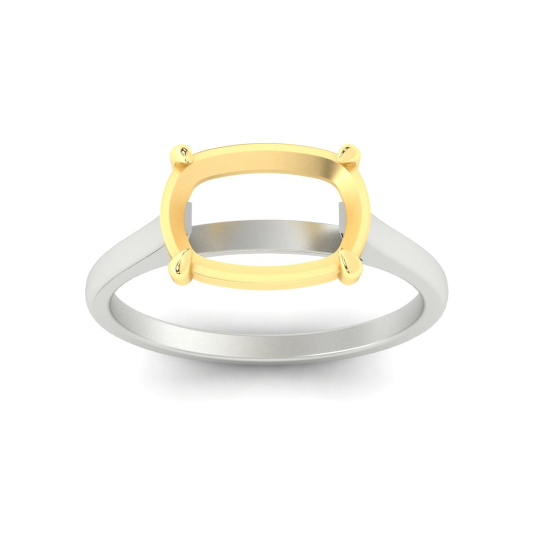 East West Semi Mount 2 Tone Engagement Ring