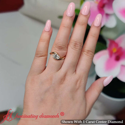 Oval Shape East West Engagement Ring