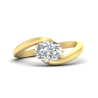 Oval Shape East West Engagement Ring