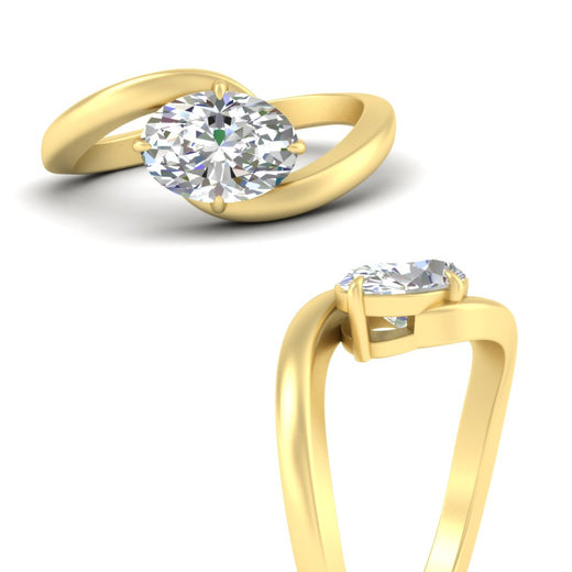 East West Swirl Oval Ring