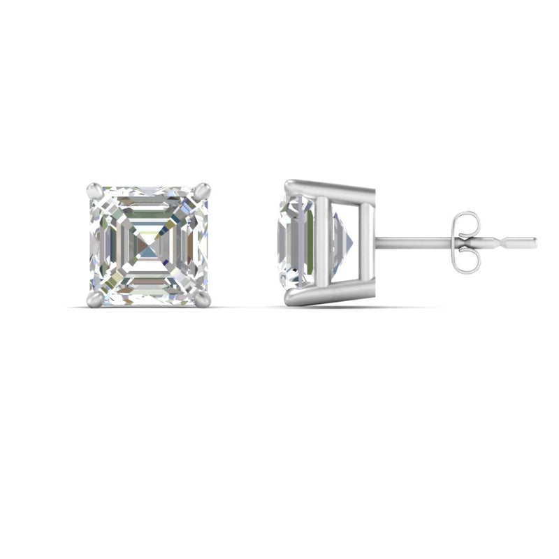 Asscher Cut Diamond Stud Earring