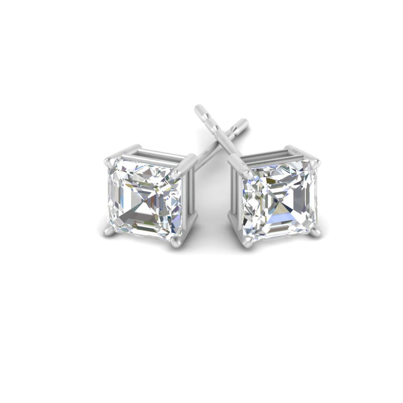 Asscher Cut Diamond Stud Earring