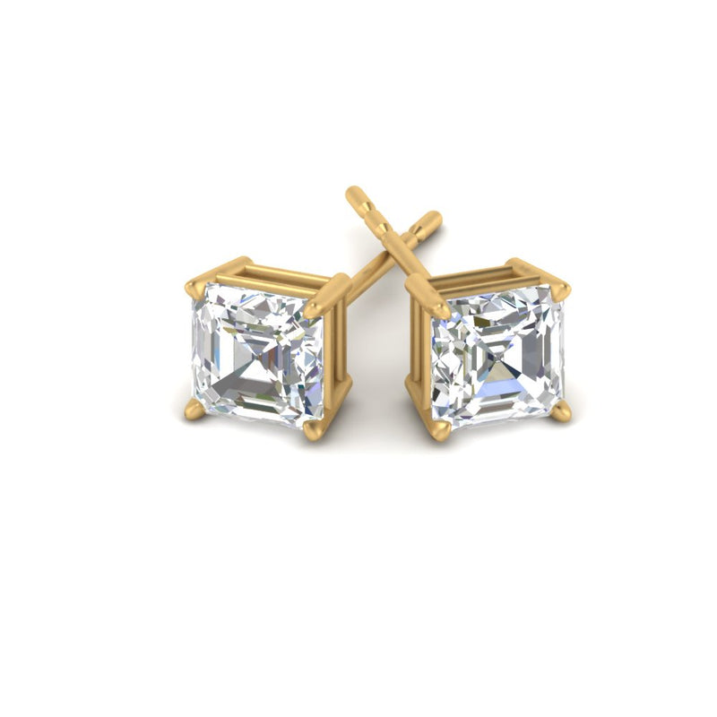 Asscher Cut Diamond Stud Earring
