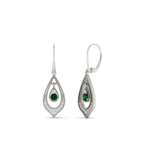 elegant-diamond-and-emerald-milgrain-openwork-dangle-earrings-in-white-gold-FDEAR11389GEMGR-NL-WG